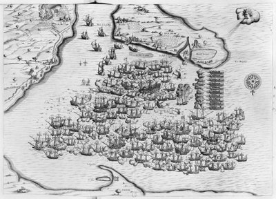 Naval battle of Saint-Martin-de-Re on 27th October 1622, Ile de Re by French School